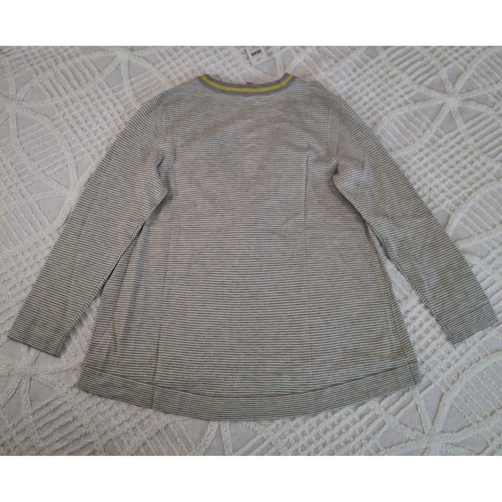 J. Jill Striped Wool Blend Cardigan Sweater Grey Yellow Trim Petite Medium NWT - Picture 9 of 9